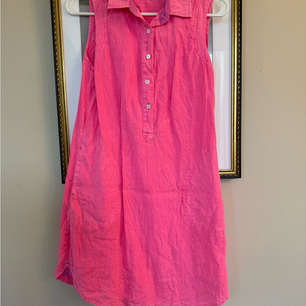 Vineyard Vines Pink Sleeveless Polo Collar Sundress